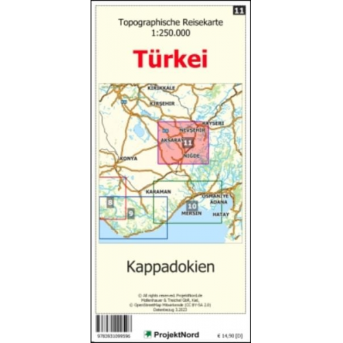 Jens Uwe Mollenhauer - Kappadokien - Topographische Reisekarte 1:250.000 Türkei (Blatt 11)