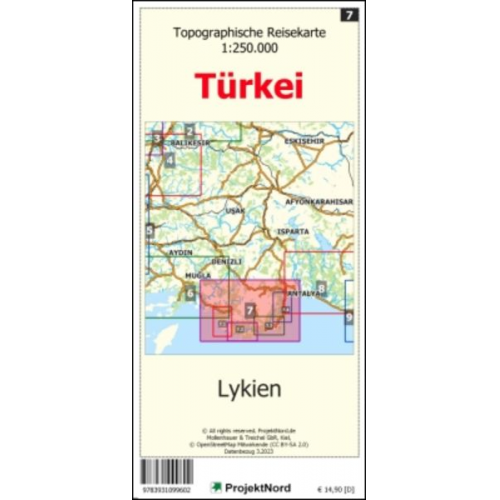 Jens Uwe Mollenhauer - Lykien - Topographische Reisekarte 1:250.000 Türkei (Blatt 7)