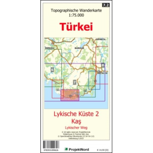 Jens Uwe Mollenhauer - Lykische Küste 2 - Ka¿ - Lykischer Weg - Topographische Wanderkarte 1:75.000 Türkei (Blatt 7.2)