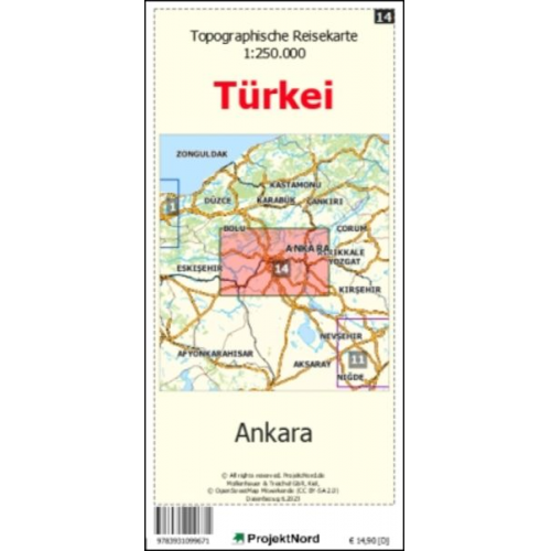 Jens Uwe Mollenhauer - Ankara - Topographische Reisekarte 1:250.000 Türkei (Blatt 14)