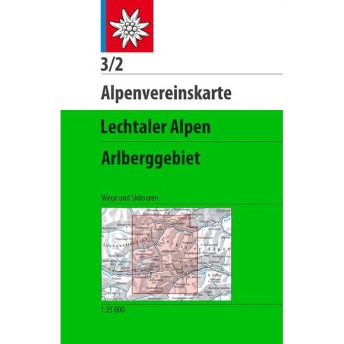 Alpenvereinskarte Blatt 3/2 Lechtaler Alpen, Arlberggebiet 1 : 25 000