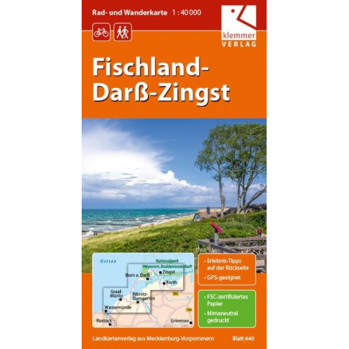 Rad- und Wanderkarte Fischland-Darß-Zingst 1 : 40 000