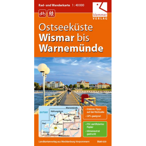 Christian Kuhlmann Thomas Wachter Klaus Klemmer - Rad- und Wanderkarte Ostseeküste Wismar bis Warnemünde 1 : 40 000