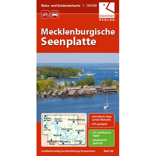 Reise- und Entdeckerkarte Mecklenburgische Seenplatte 1 : 100 000