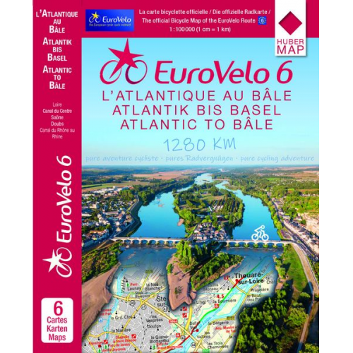 Huber Kartographie - EuroVelo 6 (Atlantic - Basel) 1:100 000