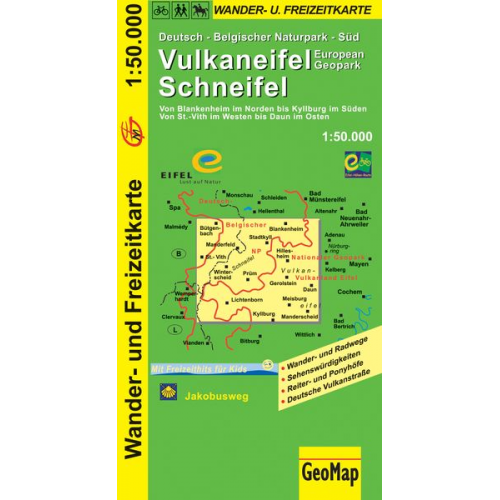 GeoMap - Vulkaneifel Schneifel Wander- und Freizeitkarte 1:50.000