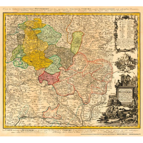 Johann Jacob Zinick - Zinick, J: Historische Karte: GRAFSCHAFT HENNEBERG - Hennebe