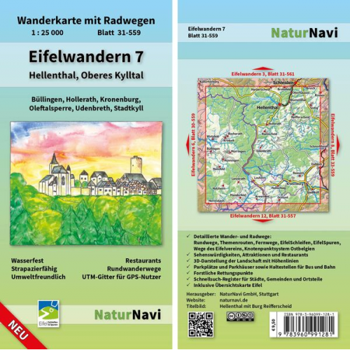 Eifelwandern 7 - Hellenthal, Oberes Kylltal 1 : 25 000