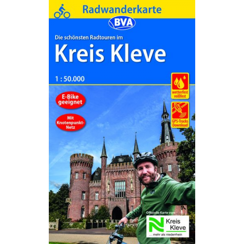 Radwanderkarte BVA Die schönsten Radtouren im Kreis Kleve 1:50.000, reiß- und wetterfest, GPS-Tracks Download