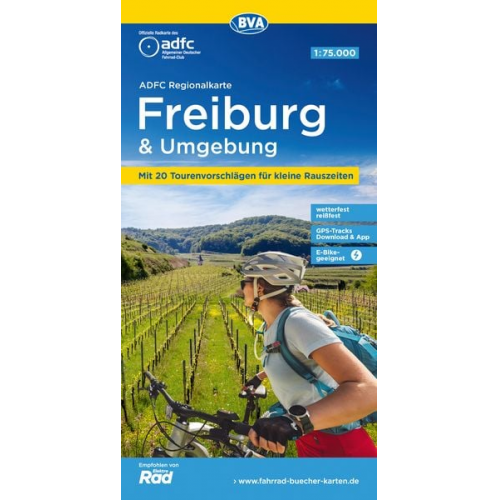 ADFC-Regionalkarte Freiburg und Umgebung 1:75.000, reiß- und wetterfest, GPS-Tracks Download