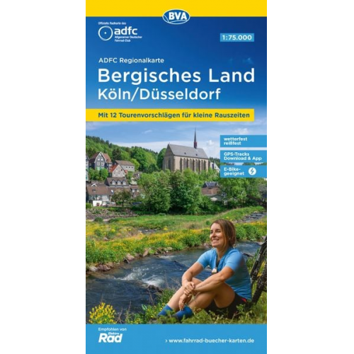 ADFC-Regionalkarte Bergisches Land Köln/Düsseldorf 1:75.000, reiß- und wetterfest, GPS-Tracks Download