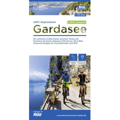 ADFC-Regionalkarte Gardasee, 1:50.000, E-Bike-geeignet, reiß- und wetterfest, GPS-Tracks-Download