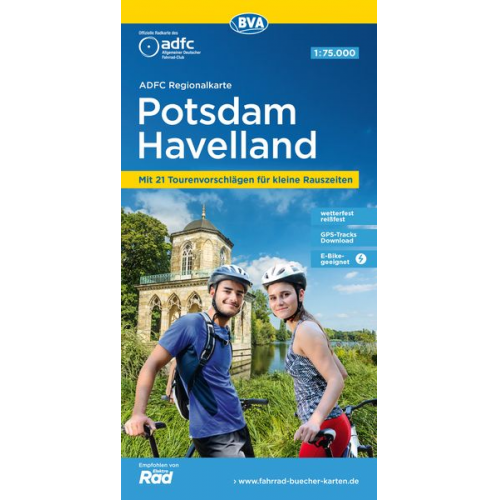 ADFC-Regionalkarte Potsdam Havelland, 1:75.000, mit Tagestourenvorschlägen, reiß- und wetterfest, E-Bike-geeignet, GPS-Tracks-Download