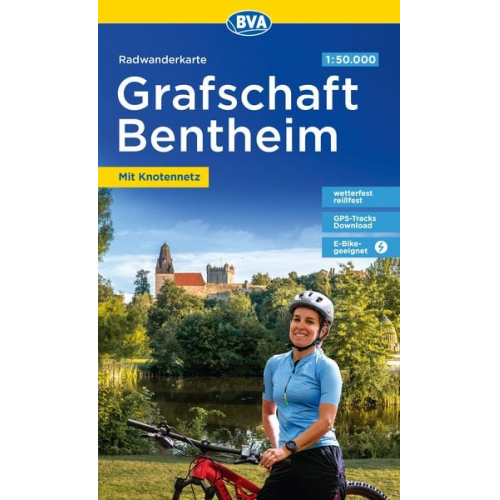 Radwanderkarte BVA Radwandern in der Grafschaft Bentheim 1:50.000, reiß- und wet