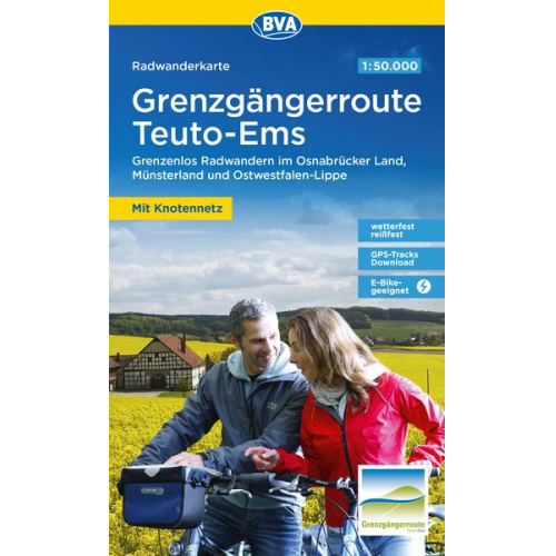 Radwanderkarte BVA Radwandern auf der Grenzgängerroute Teuto-Ems 1:50.000, reiß- und wetterfest, GPS-Tracks Download