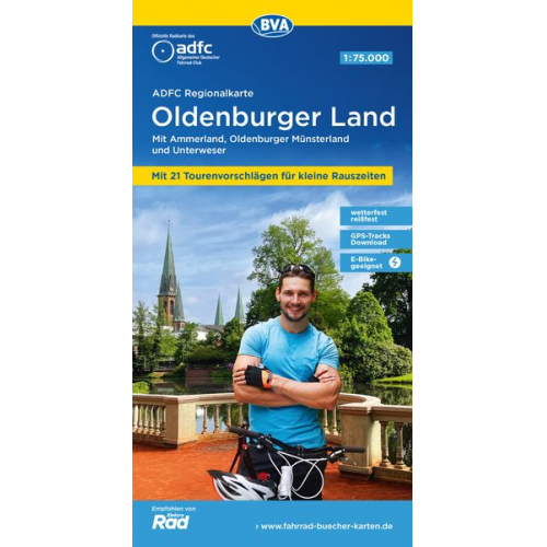 ADFC-Regionalkarte Oldenburger Land, 1:75.000, mit Tagestourenvorschlägen, mit K