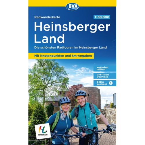 BVA Radwanderkarte Heinsberger Land 1:50.000, mit Knotenpunkten, reiß- und wetterfest, GPS-Tracks Download, E-Bike geeignet