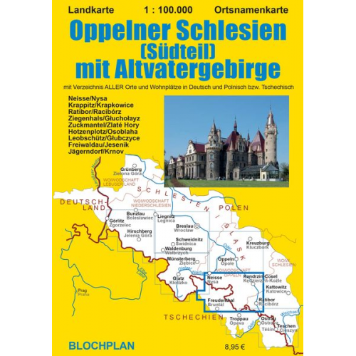 Dirk Bloch - Landkarte Oppelner Schlesien (Südteil) mit Altvatergebirge 1:100.000