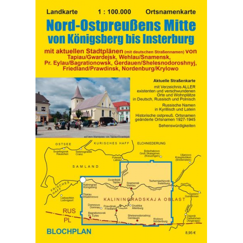 Dirk Bloch - Landkarte Nord-Ostpreußens Mitte von Königsberg bis Insterburg