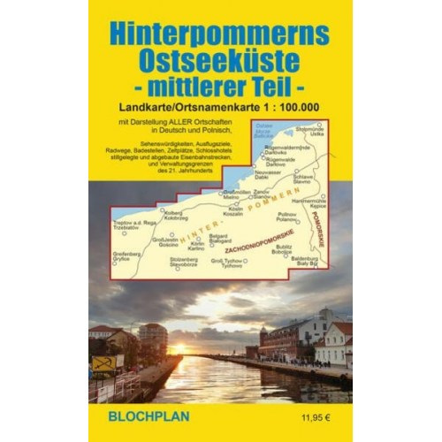 Dirk Bloch - Landkarte Hinterpommerns Ostseeküste - mittlerer Teil