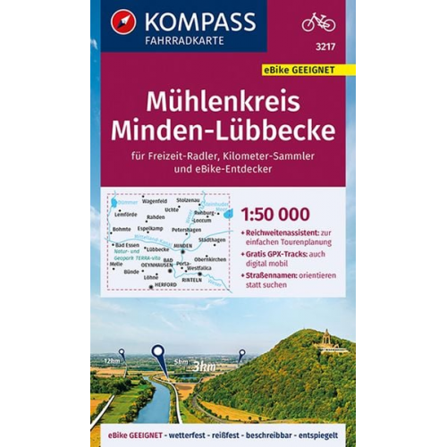 KOMPASS Fahrradkarte 3217 Mühlenkreis Minden-Lübbecke 1:50.000