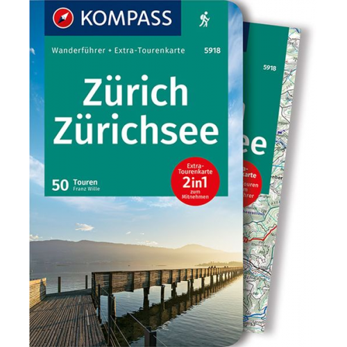 Franz Wille - KOMPASS Wanderführer Zürich, Zürichsee, 50 Touren mit Extra-Tourenkarte
