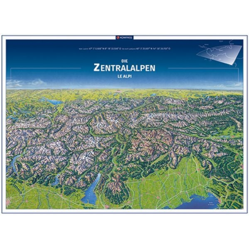 KOMPASS Panorama Die Zentralalpen, Le Alpi, Poster