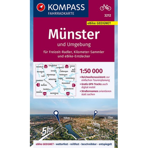 KOMPASS Fahrradkarte Münster und Umgebung 1:50.000