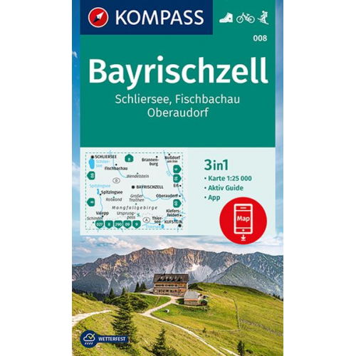 KOMPASS Wanderkarte 008 Bayrischzell, Schliersee, Fischbachau, Oberaudorf 1:25.000