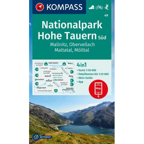 KOMPASS Wanderkarte 49 Nationalpark Hohe Tauern Süd, Mallnitz, Obervellach, Maltatal, Mölltal 1:50.000