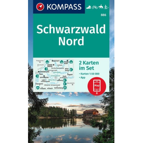 KOMPASS Wanderkarten-Set 886 Schwarzwald Nord (2 Karten) 1:50.000