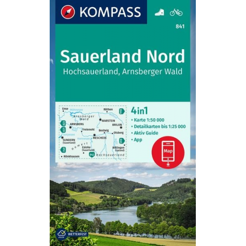 KOMPASS Wanderkarte 841 Sauerland Nord, Hochsauerland, Arnsberger Wald 1:50.000