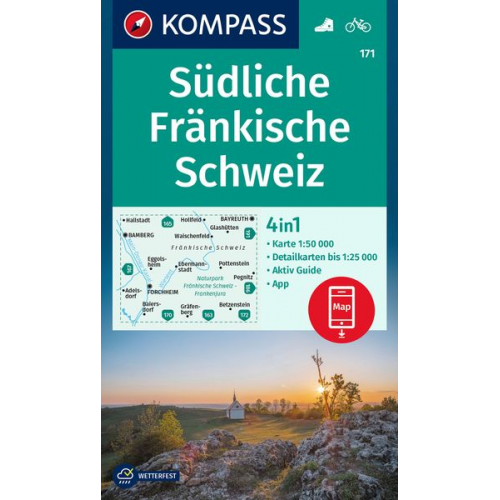 KOMPASS Wanderkarte 171 Südliche Fränkische Schweiz 1:50.000