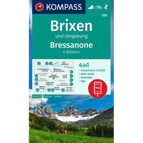 KOMPASS Wanderkarte 050 Brixen und Umgebung / Bressanone e dintorni 1:25.000