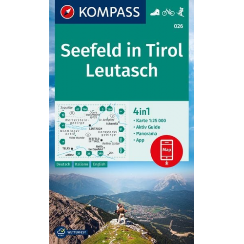 KOMPASS Wanderkarte 026 Seefeld in Tirol, Leutasch 1:25.000