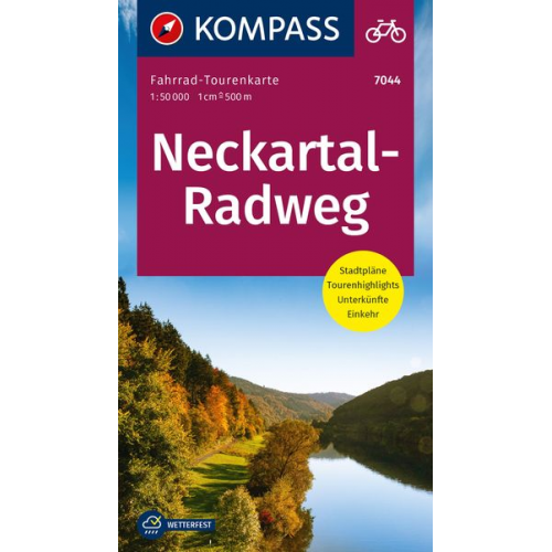 KOMPASS Fahrrad-Tourenkarte Neckartal-Radweg 1:50.000