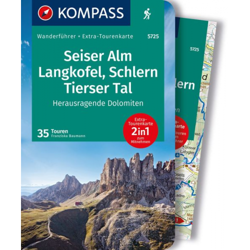 Franziska Baumann - KOMPASS Wanderführer Seiser Alm, Langkofel, Schlern, Tierser Tal - Herausragende Dolomiten, 35 Touren mit Extra-Tourenkarte