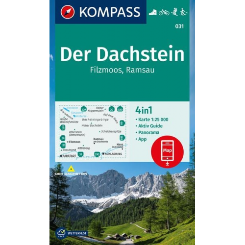 KOMPASS Wanderkarte 031 Der Dachstein, Ramsau, Filzmoos 1:25.000