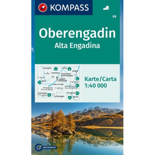 KOMPASS Wanderkarte 99 Oberengadin / Alta Engadina 1:40.000