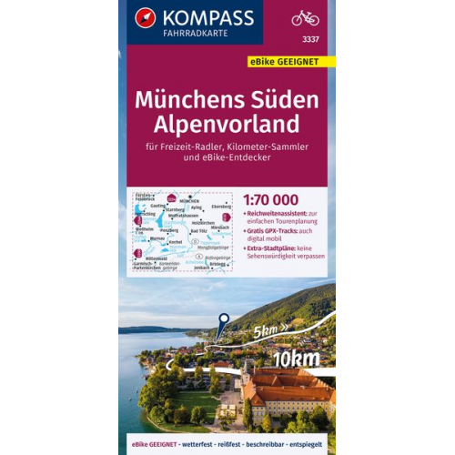 KOMPASS Fahrradkarte 3337 Münchens Süden, Alpenvorland 1:70.000