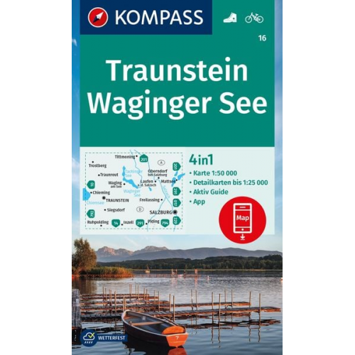 KOMPASS Wanderkarte 16 Traunstein, Waginger See 1:50.000