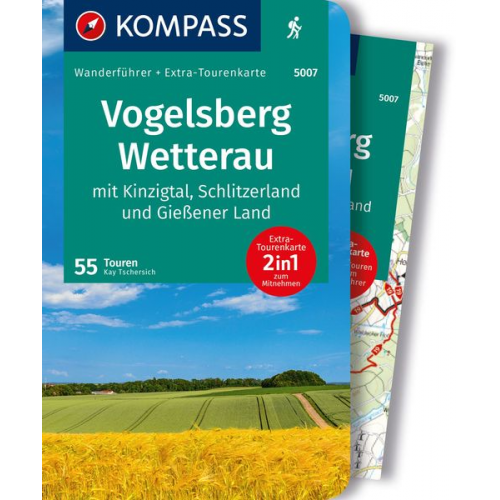 Kay Tschersich - KOMPASS Wanderführer Vogelsberg-Wetterau, 55 Touren mit Extra-Tourenkarte