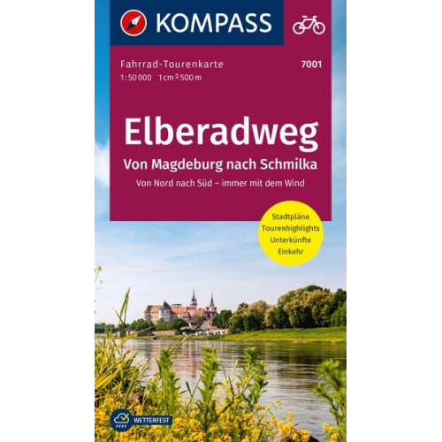 KOMPASS Fahrrad-Tourenkarte Elberadweg - von Magdeburg nach Schmilka 1:50.000