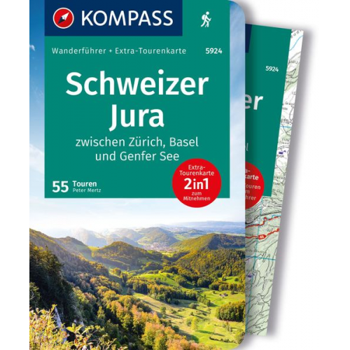 Peter Mertz - KOMPASS Wanderführer Schweizer Jura, 55 Touren mit Extra-Tourenkarte