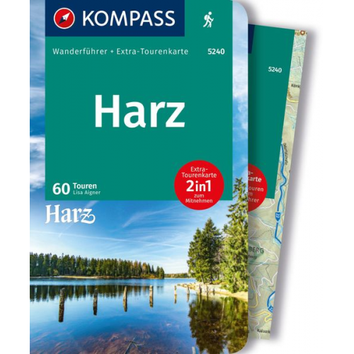 Lisa Aigner - KOMPASS Wanderführer Harz, 60 Touren mit Extra-Tourenkarte