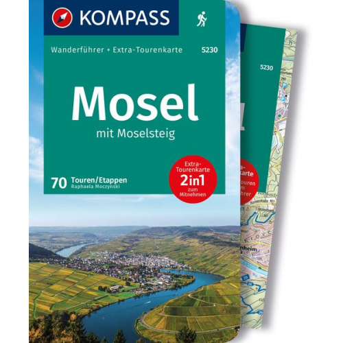Raphaela Moczynski - KOMPASS Wanderführer Mosel mit Moselsteig, 46 Touren und 24 Etappen mit Extra-Tourenkarte