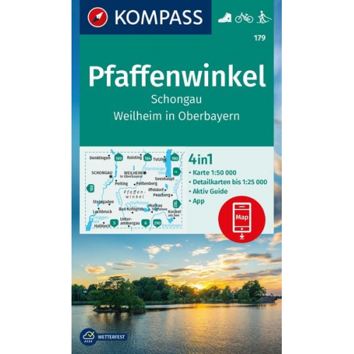 KOMPASS Wanderkarte 179 Pfaffenwinkel, Schongau, Weilheim i. OB 1:50.000