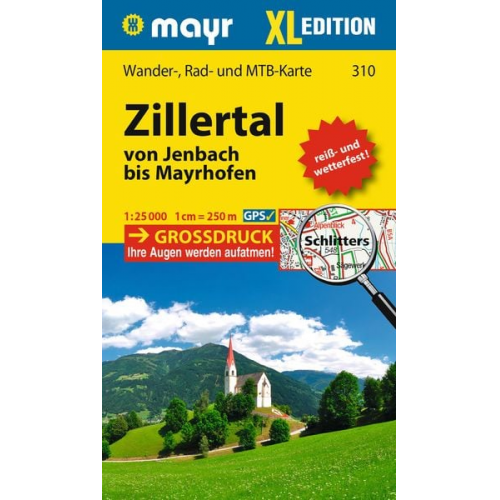 Mayr Wanderkarte Zillertal - Von Jenbach bis Mayrhofen XL 1:25.000