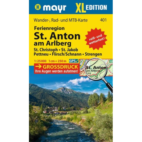 Mayr Wanderkarte Ferienregion St. Anton am Arlberg XL 1:25.000