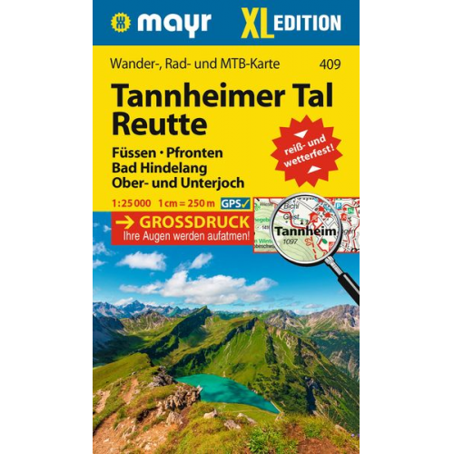 Mayr Wanderkarte Tannheimer Tal, Reutte XL 1:25.000